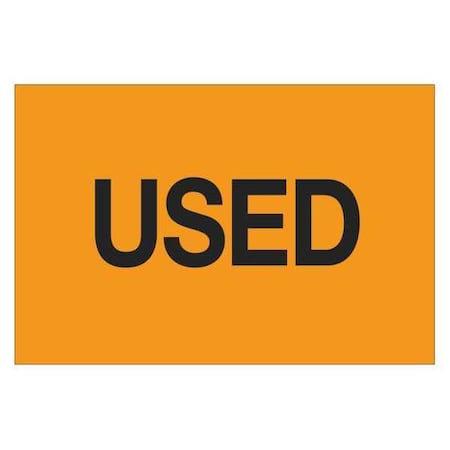 Tape Logic Tape Logic Labels, "Used", 2" x 3", Fluorescent Orange, 500/Roll DL1141