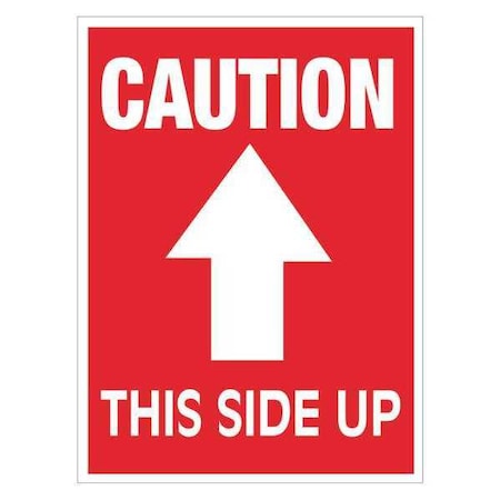 Tape Logic Tape Logic Labels, "Caution This Side Up", Arrow, 3" x 4", Red/White, 500/Roll SCL511R