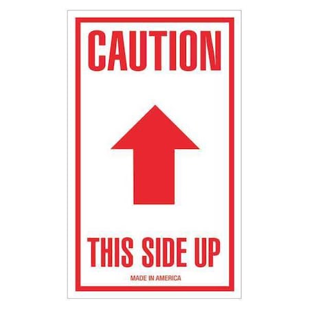 Tape Logic Tape Logic Labels, "Caution - This Side Up", Arrow, 3" x 5", Red/White, 500/Roll SCL515