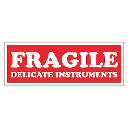 Tape Logic Tape Logic Labels, "Fragile - Delicate Instruments", 1-1/2" x 4", Red/White, 500/Roll SCL202R
