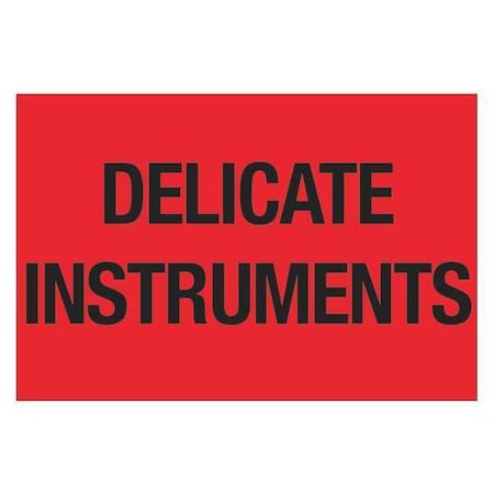 Tape Logic Tape Logic Labels, "Delicate Instruments", 2" x 3", Fluorescent Red, 500/Roll DL1079