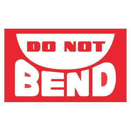 Tape Logic Tape Logic Labels, "Do Not Bend", 3" x 5", Red/White, 500/Roll DL1400