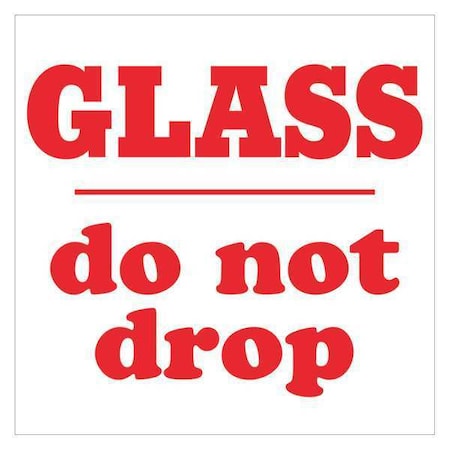 Tape Logic Tape Logic Labels, "Glass - Do Not Drop", 3" x 4", Red/White, 500/Roll SCL595R