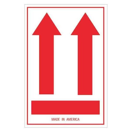 Tape Logic Tape Logic Labels, "Inside Packages Comply", Arrow, 4" x 6", Red/White, 500/Roll SCL835