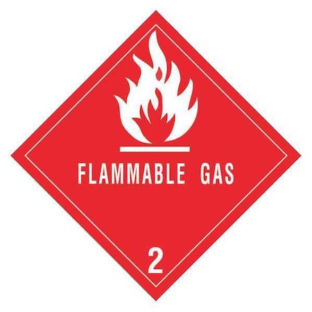 Tape Logic Tape Logic Labels, "Flammable Gas - 2", 4" x 4", Red/White, 500/Roll DL5070