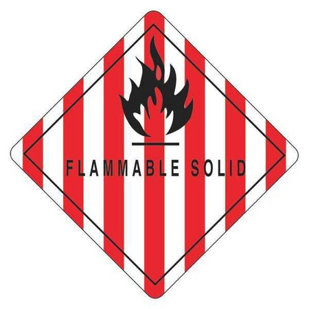 Tape Logic Tape Logic Labels, "Flammable Solid", 4" x 4, Red/White/Black, 500/Roll DL5770
