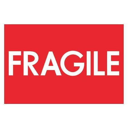 Tape Logic Tape Logic Labels, "Fragile" (High Gloss), 2" x 3", Red/White, 500/Roll DL1081