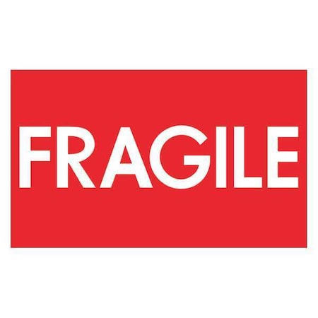 Tape Logic Tape Logic Labels, "Fragile" (High Gloss), 3" x 5", Red/White, 500/Roll DL1082
