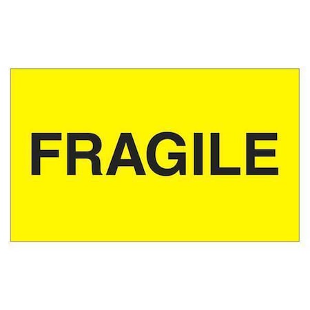 Tape Logic Tape Logic Labels, "Fragile", Fluorescent Yellow, 3" x 5", 500/Roll DL2422