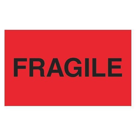 Tape Logic Tape Logic Labels, "Fragile", Fluorescent Red, 3" x 5", 500/Roll DL2423
