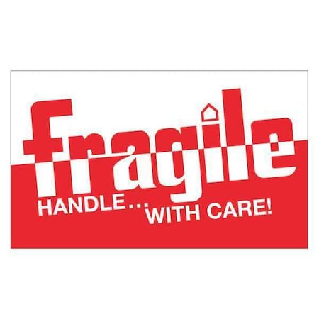 Tape Logic Tape Logic Labels, "Fragile - Handle With Care", 3" x 5", Red/White, 500/Roll DL1160