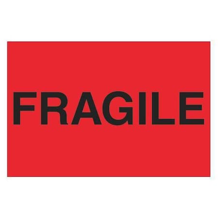 Tape Logic Tape Logic Labels, "Fragile", 2" x 3", Fluorescent Red, 500/Roll DL1055
