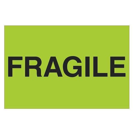 Tape Logic Tape Logic Labels, "Fragile", 2" x 3", Fluorescent Green, 500/Roll DL1056