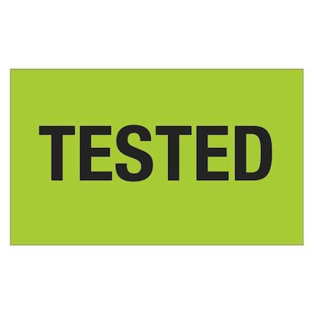 Tape Logic Tape Logic Labels, "Tested", 3" x 5", Fluorescent Green, 500/Roll DL1161