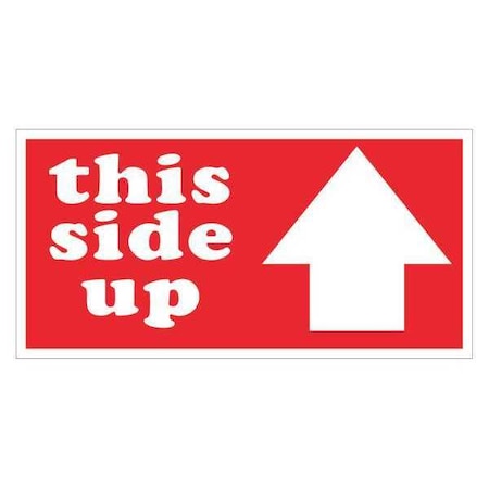 Tape Logic Tape Logic Labels, "This Side Up", Arrow, 2" x 4", Red/White, 500/Roll SCL242