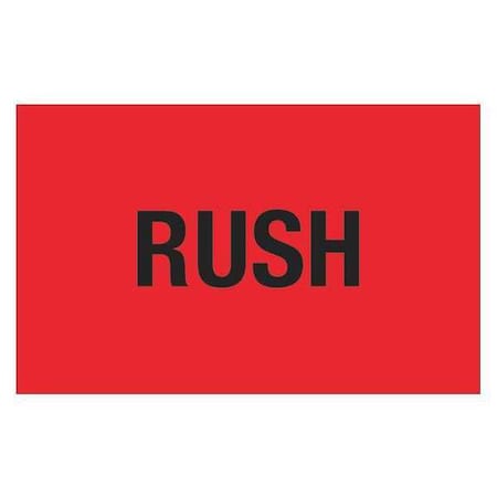 Tape Logic Tape Logic Labels, "Rush", 1 1/4" x 2", Fluorescent Red, 500/Roll DL1367