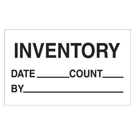 Tape Logic Tape Logic Labels, "Inventory - Date - Count - By", 3" x 5", Black/White, 500/Roll DL3241