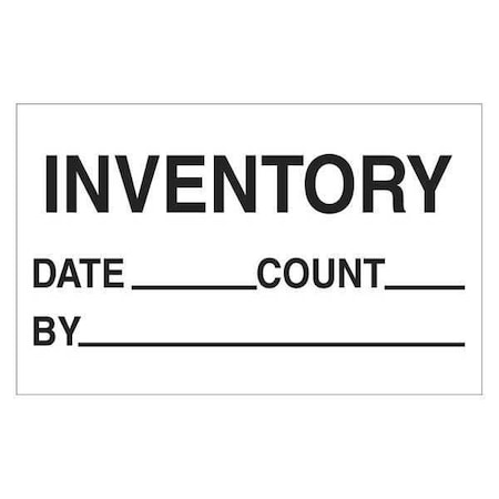 Tape Logic Tape Logic Labels, "Inventory - Date - Count - By", 1 1/4" x 2", Black/White, 500/Roll DL1181