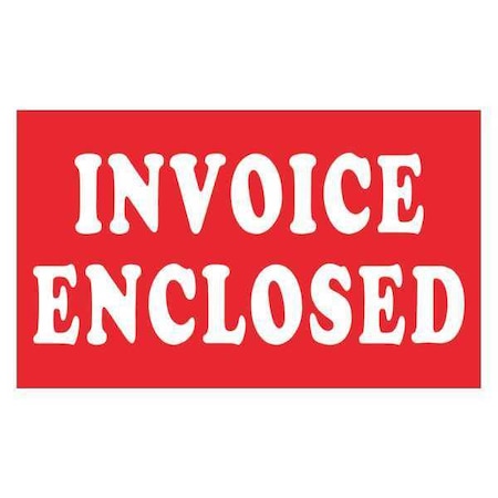 Tape Logic Tape Logic Labels, "Invoice Enclosed", 3" x 5", Red/White, 500/Roll DL1208