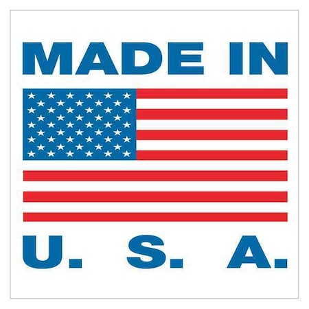 Tape Logic Tape Logic Labels, "Made in U.S.A., 2" x 2", Red/White/Blue, 500/Roll USA304