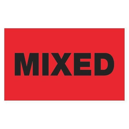 Tape Logic Tape Logic Labels, "Mixed", Fluorescent Red, 500/Roll DL1750