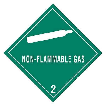 Tape Logic Tape Logic Labels, "Non-Flammable Gas - 2", 4" x 4", Green/White, 500/Roll DL5100
