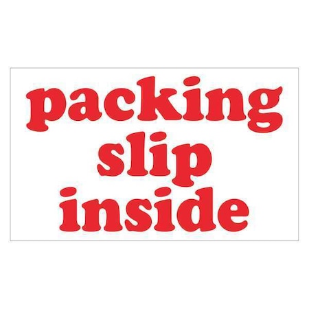 Tape Logic Tape Logic Labels, "Packing Slip Inside", 3" x 5", Red/White, 500/Roll SCL556