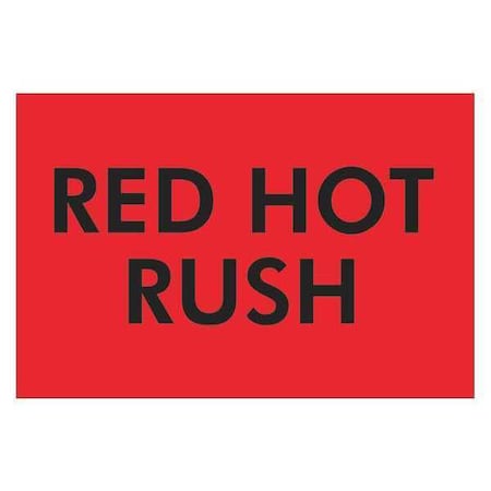 Tape Logic Tape Logic Labels, "Red Hot Rush", 2" x 3", Fluorescent Red, 500/Roll DL3631
