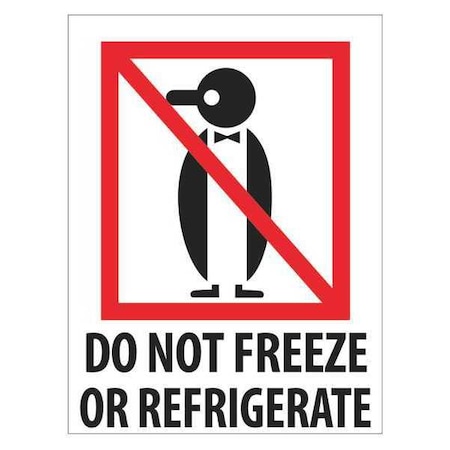Tape Logic Tape Logic Labels, "Do Not Freeze or Refrigerate", 3" x 4", Red/White/Black, 500/Roll DL4040