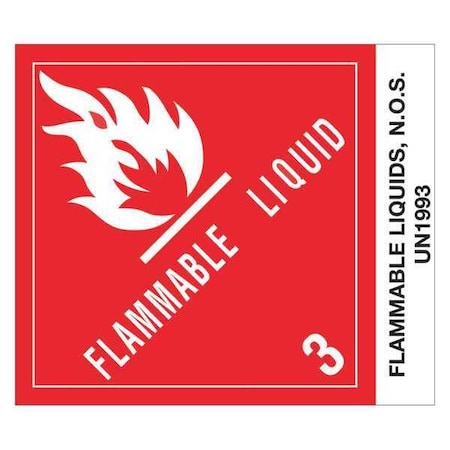 Tape Logic Tape Logic Labels, "Flammable Liquids, N.O.S.", 4" x 4 3/4", 500/Roll DL512P2