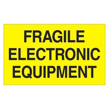 Tape Logic Tape Logic Labels, "Fragile Electronic Equipment", 3" x 5", Fluorescent Yellow, 500/Roll DL2441