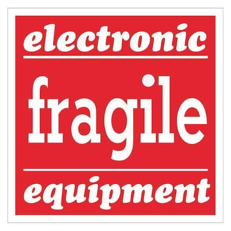 Tape Logic Tape Logic Labels, "Fragile - Electronic Equipment", 4" x 4", Red/White, 500/Roll SCL526