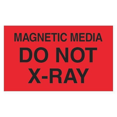 Tape Logic Tape Logic Labels, "Magnetic Media Do Not X-Ray", 3" x 5", Fluorescent Red, 500/Roll DL2461