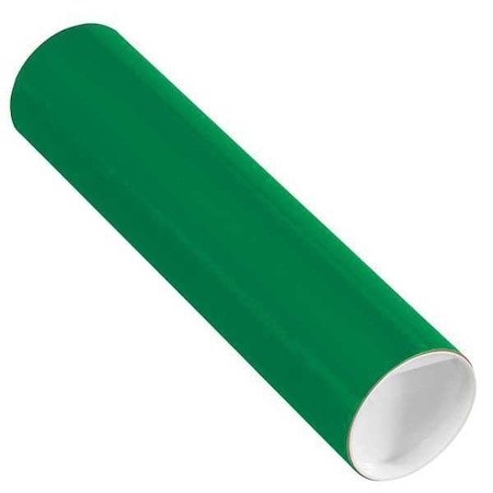 Partners Brand Mailing Tubes with Caps, 3" x 12", Green, PK24 P3012G