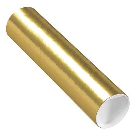 Partners Brand Mailing Tubes with Caps, 3" x 12", Gold, PK24 P3012GO