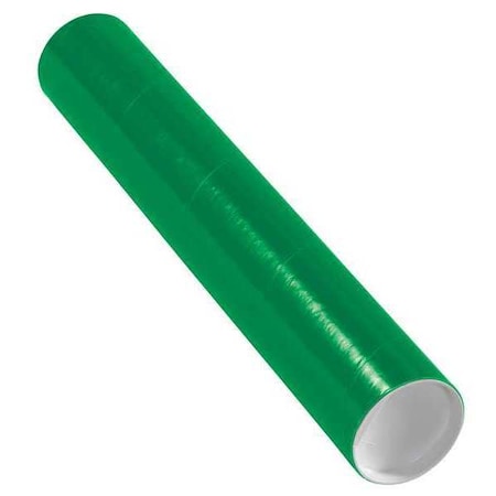 Partners Brand Mailing Tubes with Caps, 3" x 18", Green, PK24 P3018G