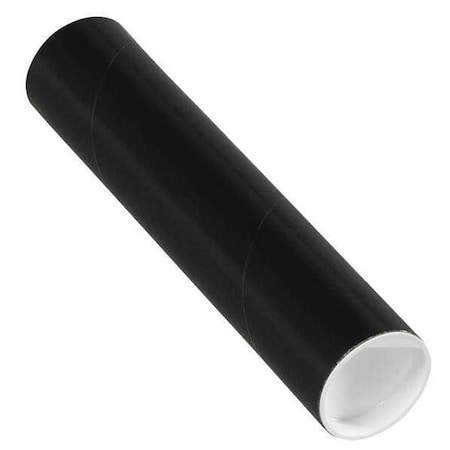 Partners Brand Mailing Tubes with Caps, 2" x 9", Black, PK50 P2009BL