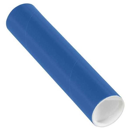 Partners Brand Mailing Tubes with Caps, 2" x 9", Blue, PK50 P2009B