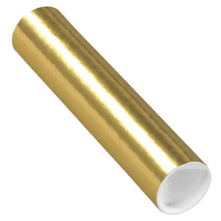 Partners Brand Mailing Tubes with Caps, 2" x 9", Gold, PK50 P2009GO