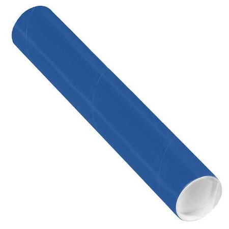 Partners Brand Mailing Tubes with Caps, 2" x 12", Blue, PK50 P2012B