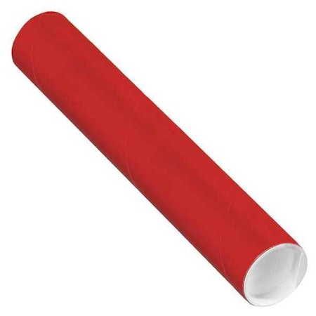 Partners Brand Mailing Tubes with Caps, 2" x 12", Red, PK50 P2012R