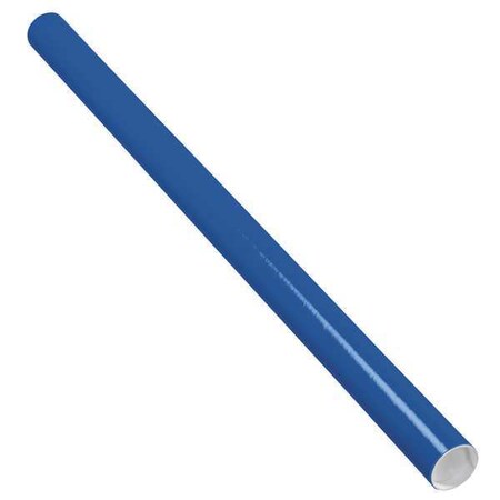 Partners Brand Mailing Tubes with Caps, 2" x 36", Blue, PK50 P2036B