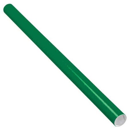 Partners Brand Mailing Tubes with Caps, 2" x 36", Green, PK50 P2036G