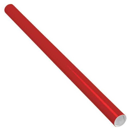 Partners Brand Mailing Tubes with Caps, 2" x 36", Red, PK50 P2036R