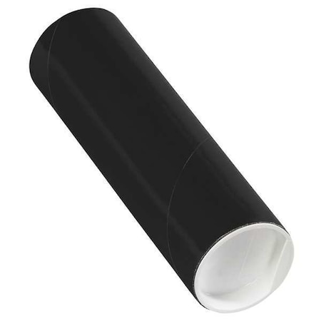 Partners Brand Mailing Tubes with Caps, 2" x 6", Black, PK50 P2006BL