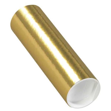 Partners Brand Mailing Tubes with Caps, 2" x 6", Gold, PK50 P2006GO