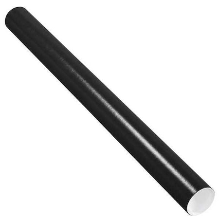 Partners Brand Mailing Tubes with Caps, 3" x 36", Black, PK24 P3036BL