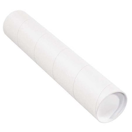 PARTNERS BRAND Mailing Tubes with Caps, 4" x 26", White, 15/Case P4026W