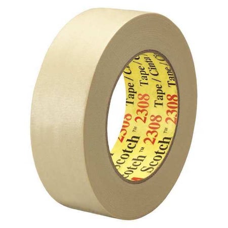 Scotch Masking Tape, 1 1/2x60 yd., Natural, PK24, 1 1/2" W x 60 yds. L, Natural, 24 PK T9362308