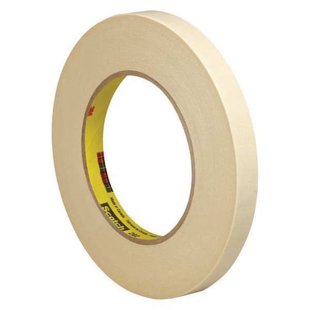 Scotch Masking Tape, 1/2x60 yd., Natural, PK6, 1/2" W x 60 yds. L, Natural, 6 PK T9332026PK